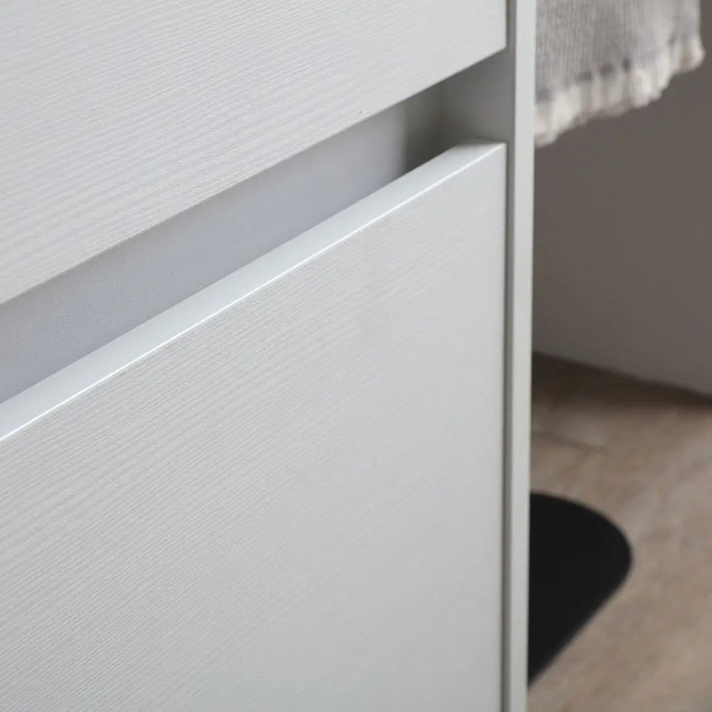 Meuble de salle de bain sur pied 80 cm blanc effet bois moderne