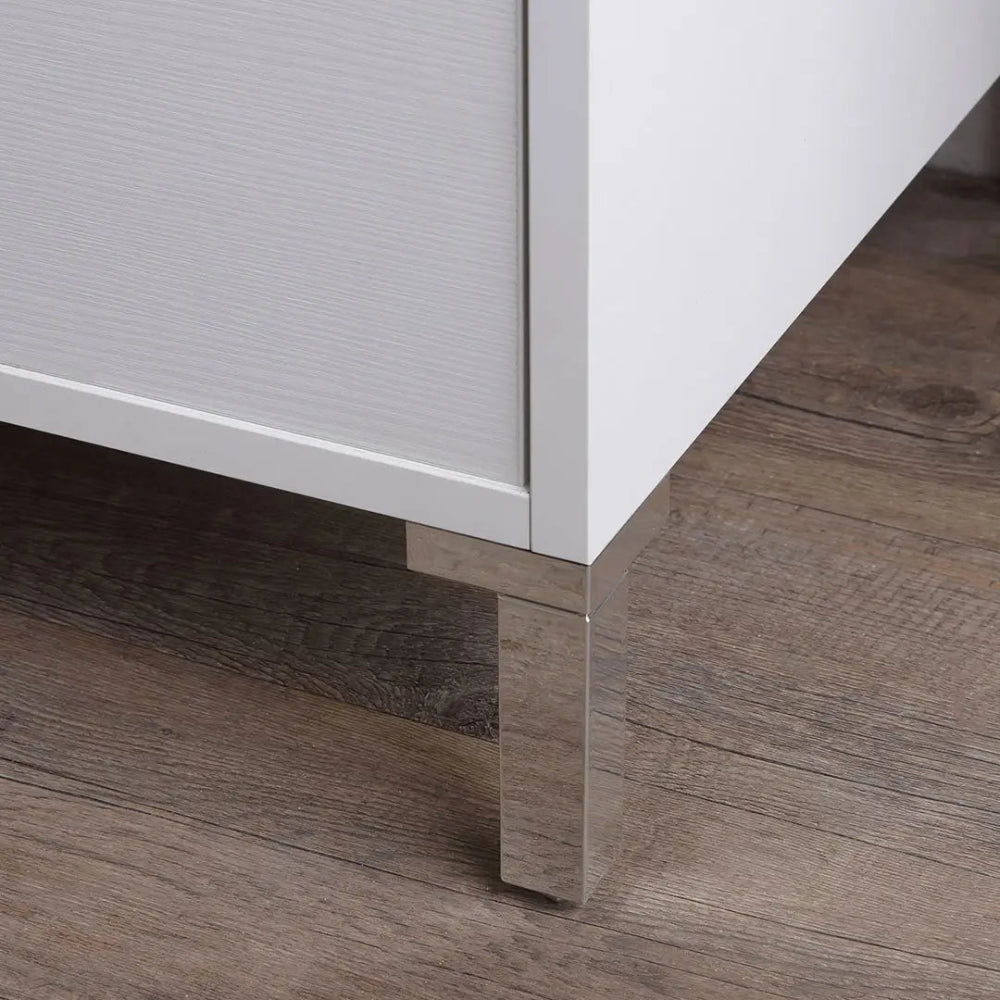 Meuble de salle de bain sur pied 80 cm blanc effet bois moderne