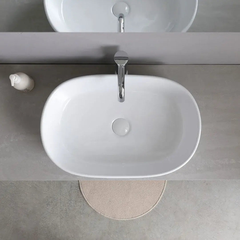 Meuble de salle de bain suspendu 120 cm avec miroir et plan effet ciment