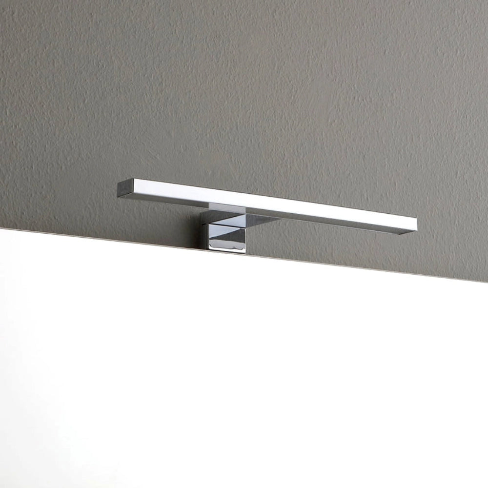 Meuble de salle de bain suspendu 90 cm blanc forêt, profondeur réduite