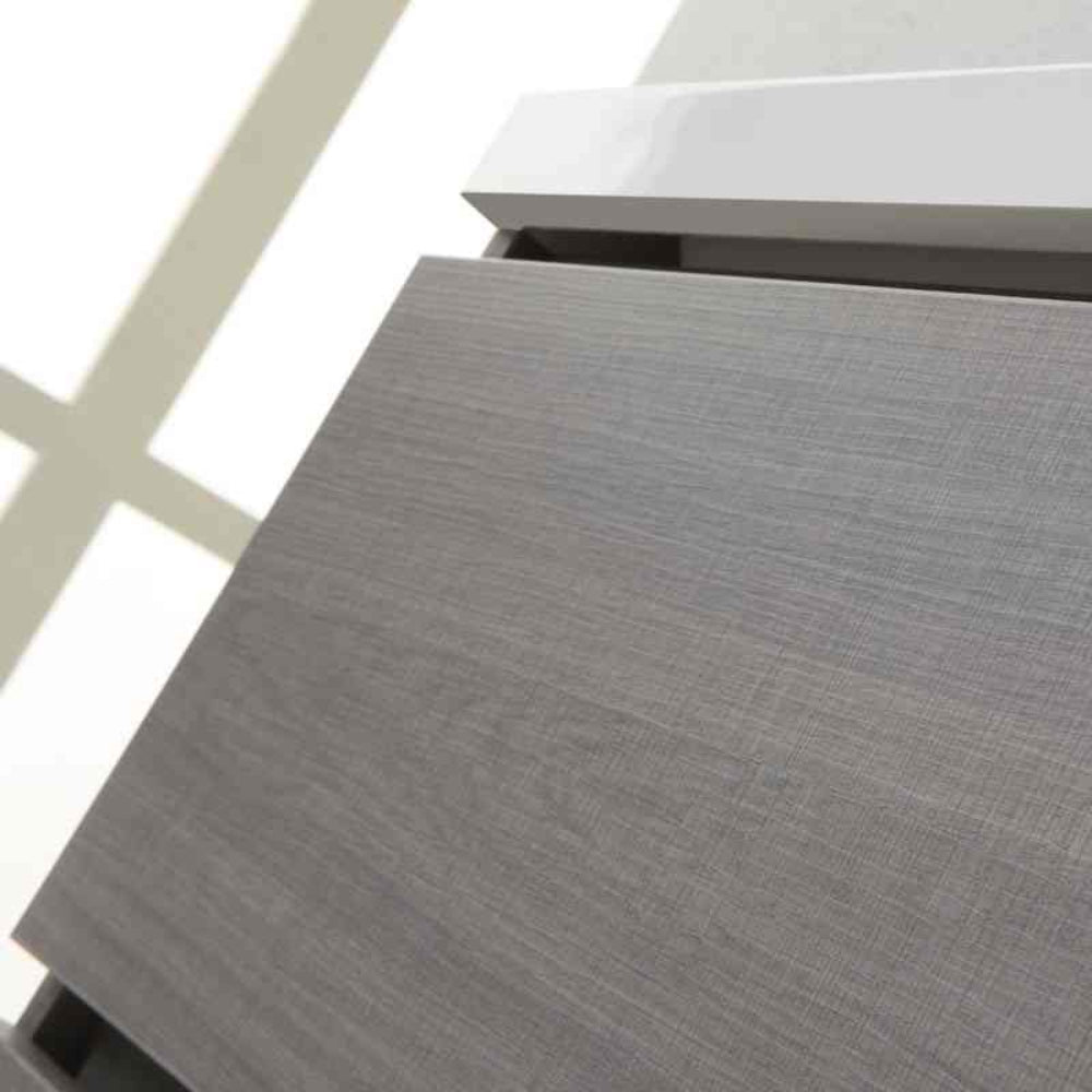 Meuble salle de bain suspendu 120 cm gris avec miroir